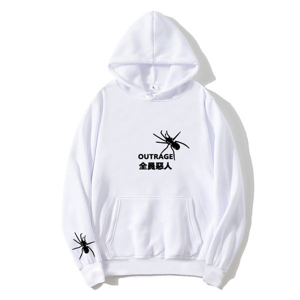 

warm fleece hoodie men's sweatshirt 2020 new fall winter 11 color khaki black hip hop streetwear hoodie mens spider pattern hot