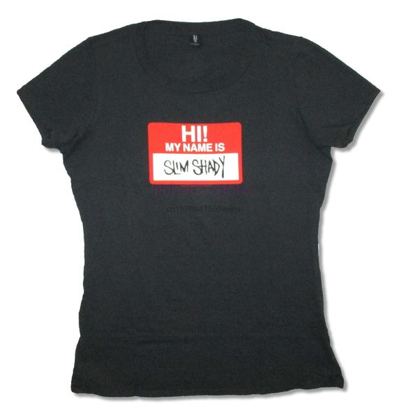 

eminem shady tag girls juniors black t shirt new official slim soft