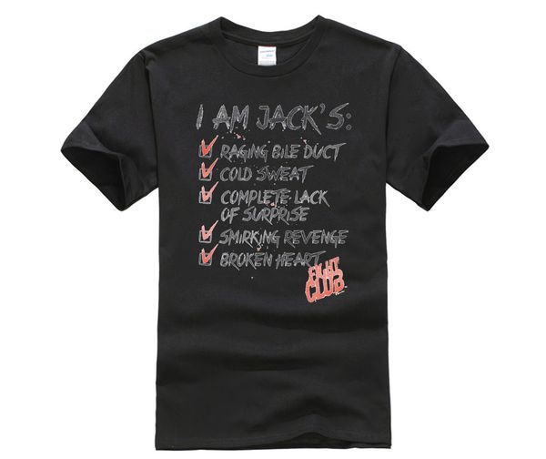 

fashion printed men's t-shirt short sleeve men's fight club 1999 dramatic action movie i am jack's checklist adult