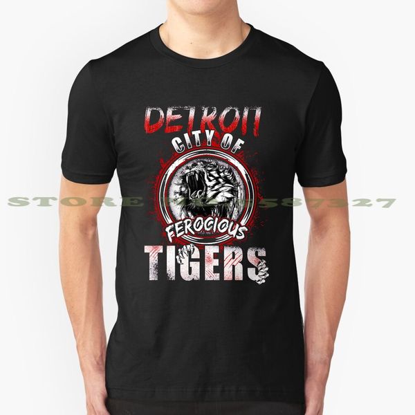 

detroit city of ferocious tigers graphic custom funny tshirt
