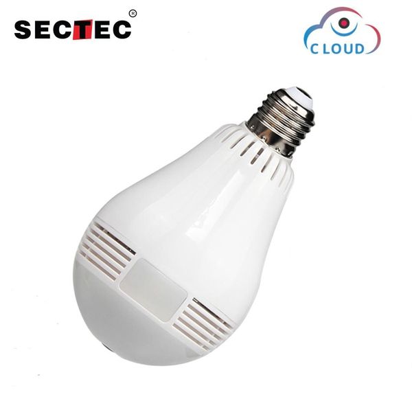 

sectec wireless ip bulb camera 960p cloud panoramic fisheye home security surveillance 360 degree 3d vr cctv wifi cam
