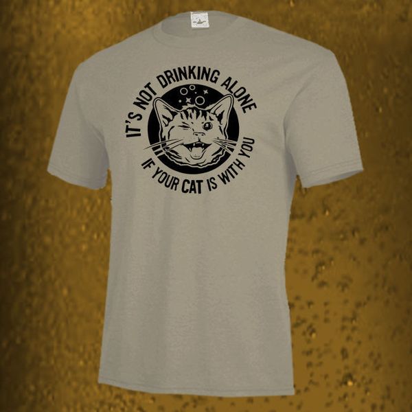 

fashion men t shirt new it's not drinking alone if your cat is with you shirt, all sizes & colors summer tee shirt