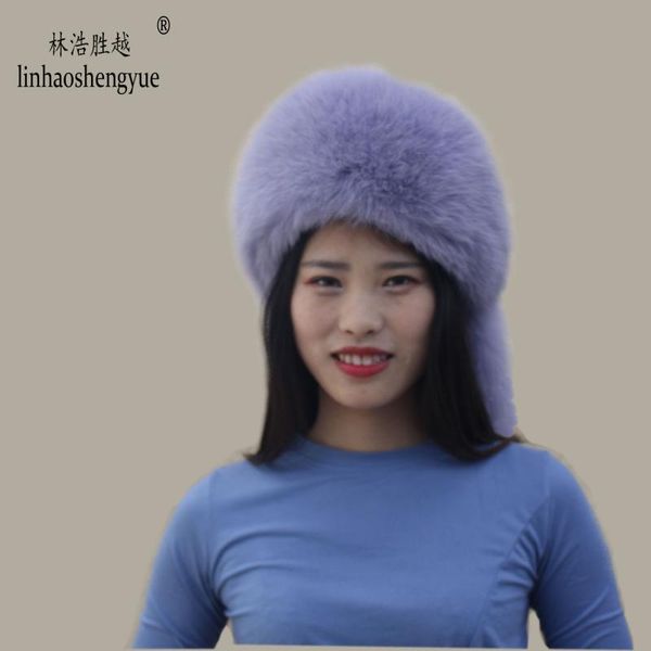 

linhaoshengyue fashion beautiful real and rex fur women hat with hipping, Blue;gray