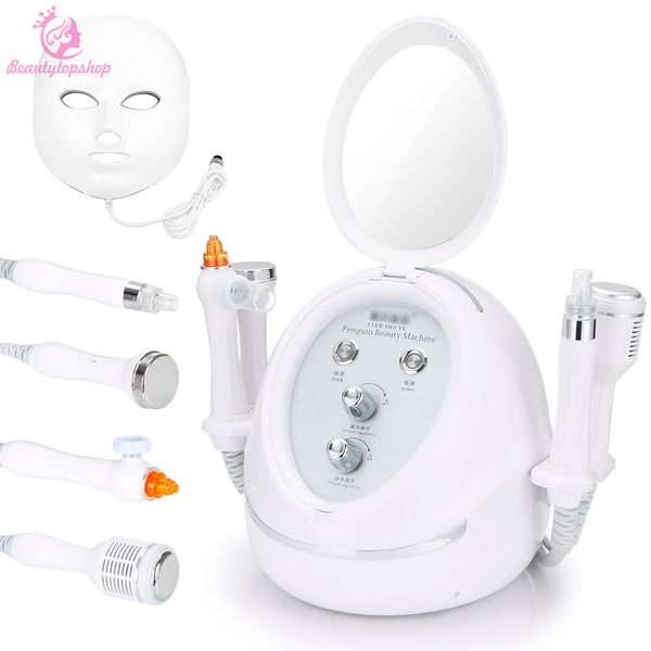 

popular diamond dermabrasion 5in1 ultrasound head machine skin care acne scars removal anti aging led pn mask machine