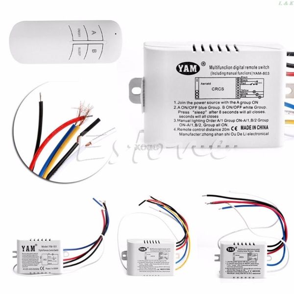

smart home control 220v 1/2/3 ways wireless on/off lamp remote switch receiver transmitter m09 dropship