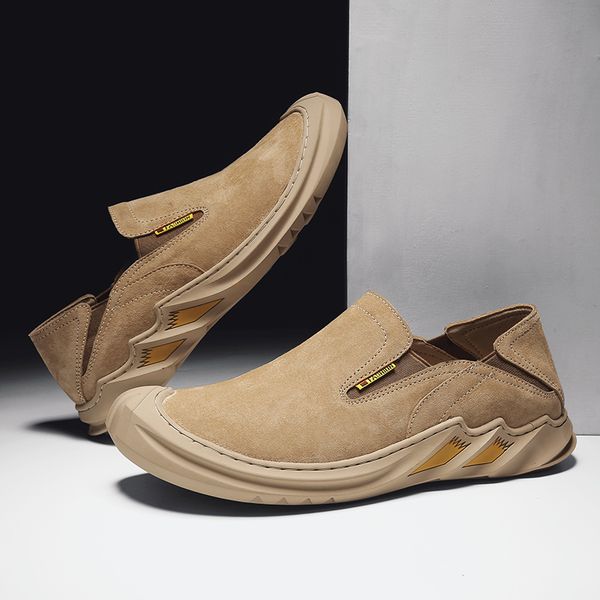

new genuine leather men casual shoes mens loafers moccasins mens slip on shoes driving male breathable shoe, Black
