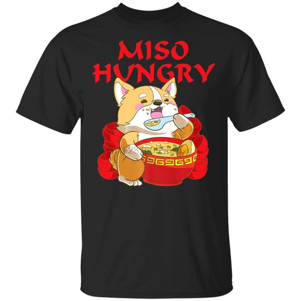 

cute japanese shiba inu dog miso soup premium black t-shirt m-xxxl men women tee shirt