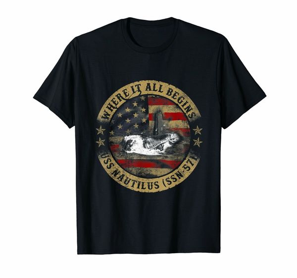 

where it all begins uss nautilus ssn - 571 us-navy t-shirt