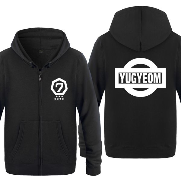 

yugyeom got7 sweatshirts men 2018 mens zipper hooded fleece hoodies cardigans