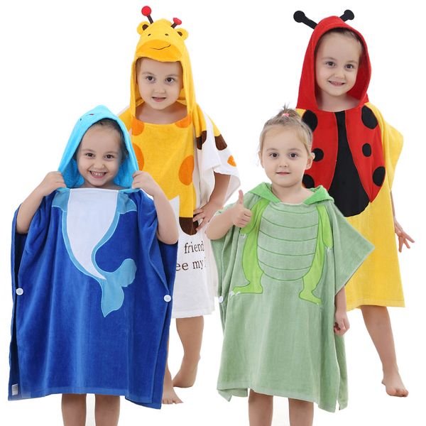 

childrens new bathrobe cute shape baby cotton soft cloak hooded large absorbent bath towel wholesale