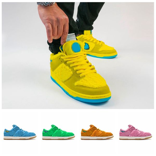 

2020 new dunk sb low yellow bears running shoes for women mens trainers skateboard sports outdoor sneakers size 36-45