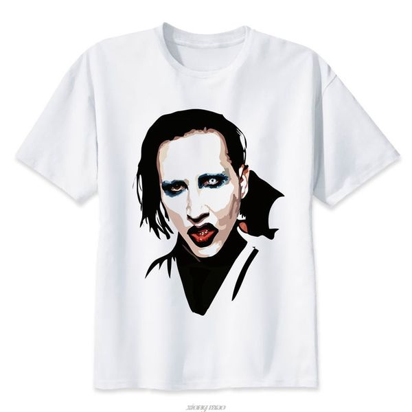 

marilyn manson fashion short t shirt printed funny t-shirt men m8134