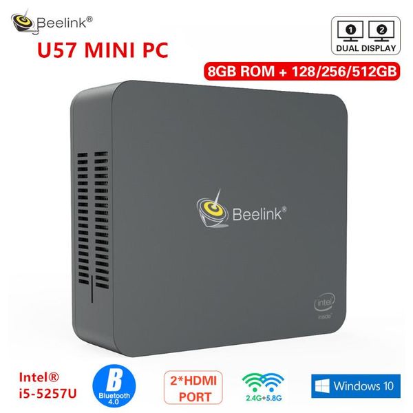 

mini pcs beelink u57 pc bluetooth 4.0 intel 5257u 3.1ghz 8gb 256gb 1000m lan 2.4/5.8g dual wifi usb3.0 support windows 10pro