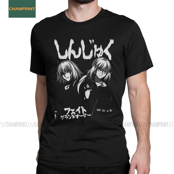 

fate grand order shinjuku girls t shirts men's pure cotton casual t-shirts anime saber arts extra attack tees short sleeve