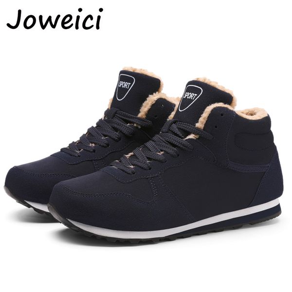 

men's winter shoes men boots winter warm cotton shoes warm ankle botas boots men plush sneakers mens, Black