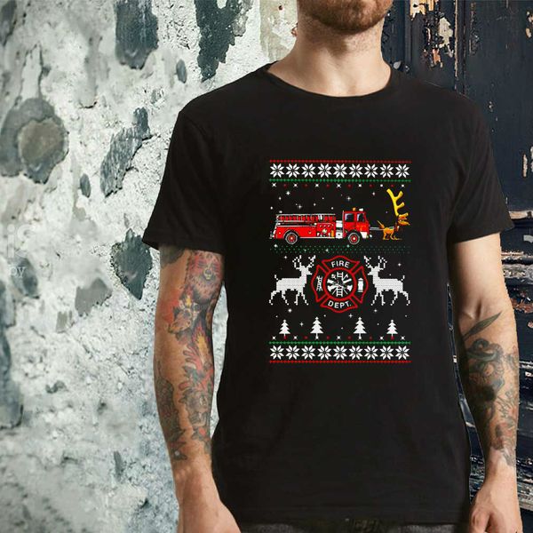 

пожарный пожар dept гадкий рождество мужская футболка
