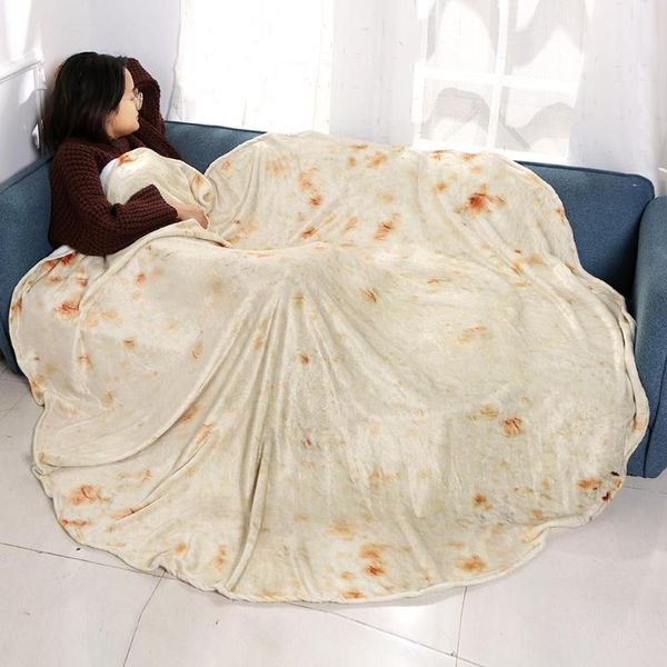 

blankets round comfort burrito wrap blanket super soft children adults nap comfortable tortilla pattern family car sofa quilts