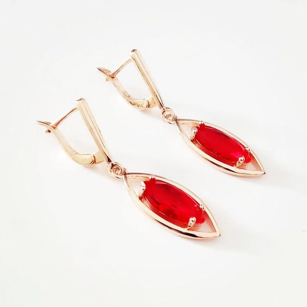 

earrings 2020 red cubic zircon wedding earring 585 gold earring bohemian earrings, Silver