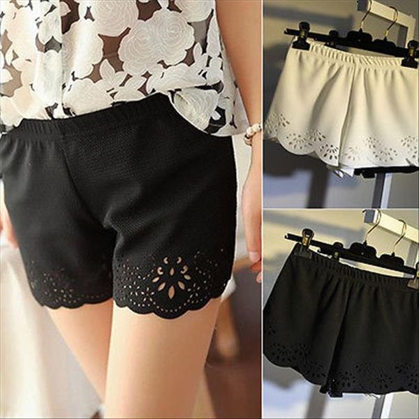 

womens white black high waist shorts summer casual shorts