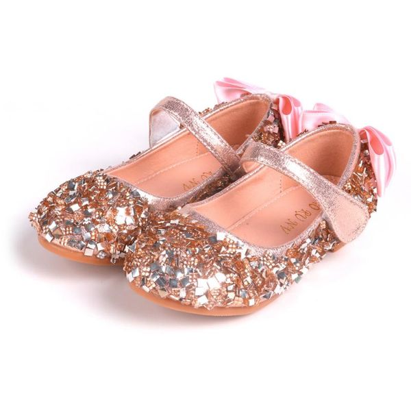 

2020 new princess sandals girl children crystal dance shoes soft soles bowknot sandals kids casual performance shoes ja14, Black;red