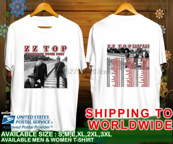 

zz tonnage tour dates 2017 white t shirt s m l xl 2xl 3xl