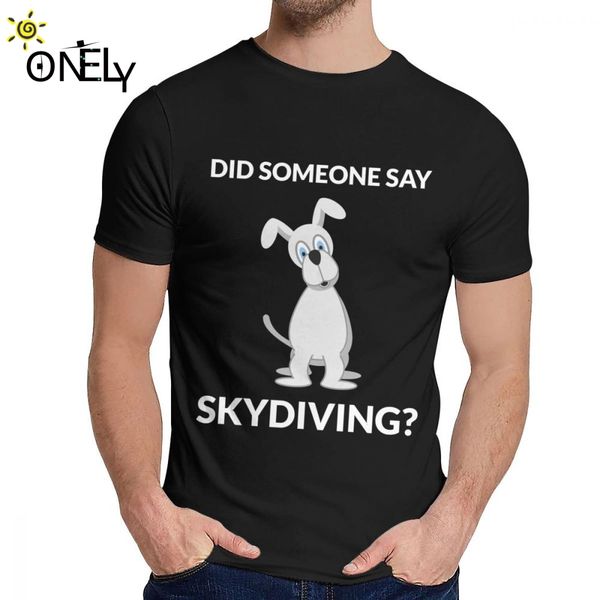 

round collar skydiving dog cute t shirt hip hop male natural cotton t shirt ing