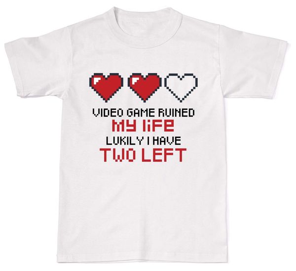 

2020 горячие продажи бесплатная доставка 100% хлопок видео игры разрушенный my life лаки у меня есть два слева смешные женщин людей хлопок t