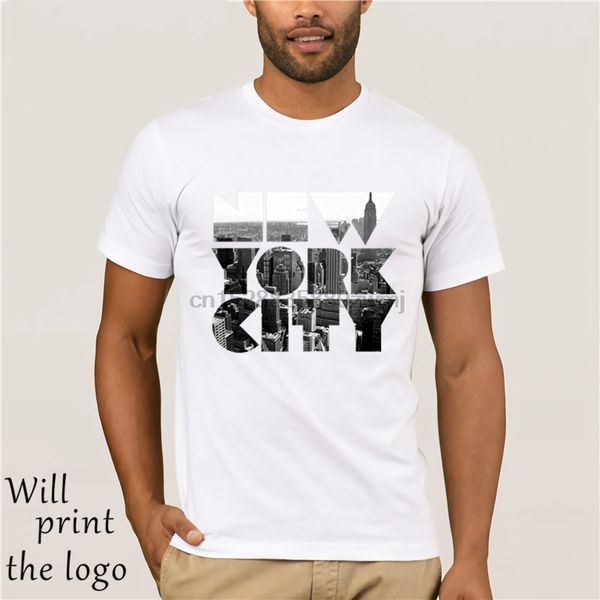 

нью-йорк t-shirt - mens ny skyline классическая летняя ретро мода футболка нью-йорк