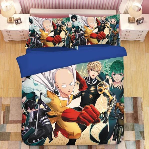 

bedding sets one punch man set cartoon anime duvet covers 3d pillowcases kids comforter bed linen 06