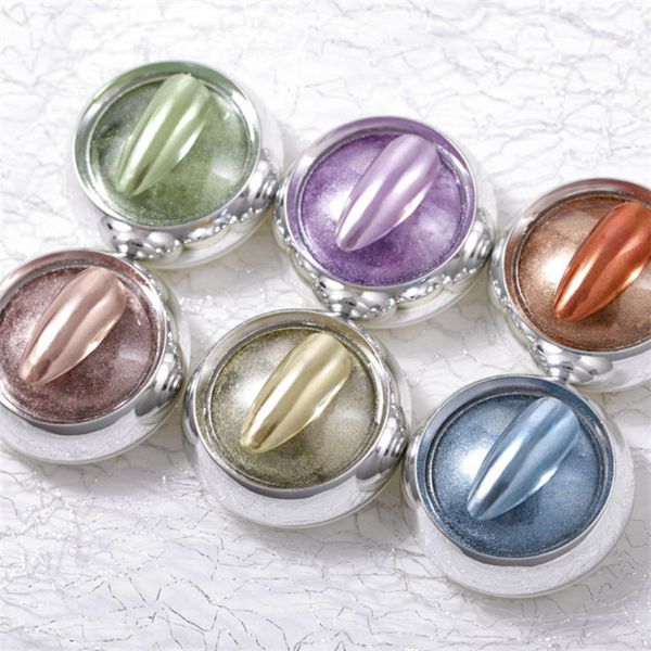 

nail art powder metallic color uv gel polishing chrome pigment dust manicure decorations mirror glitter powder sale, Silver;gold