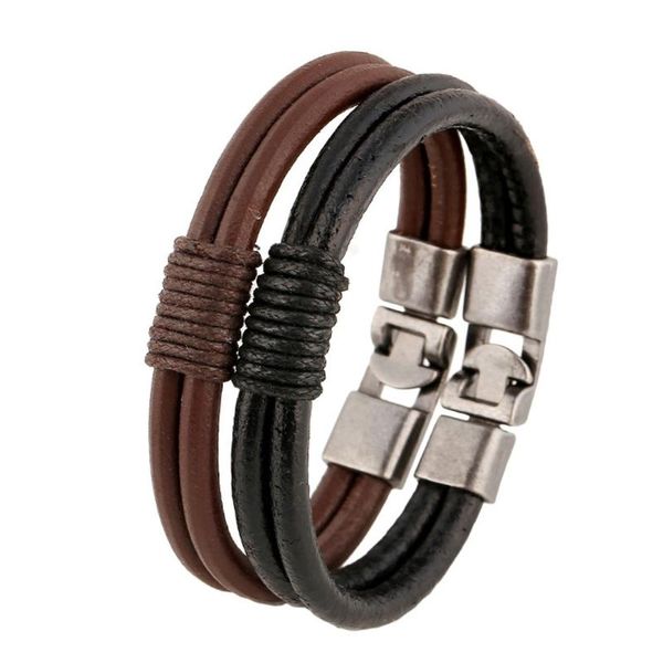

charm bracelets 2021 fashion jewelry men's leather rope handmade for accessories gift, Golden;silver