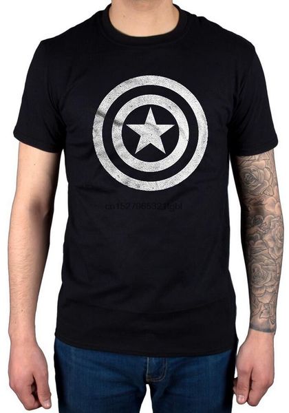 

official captain america civil war basic shield distressed t-shirt cotton plus size clothing tee shirt