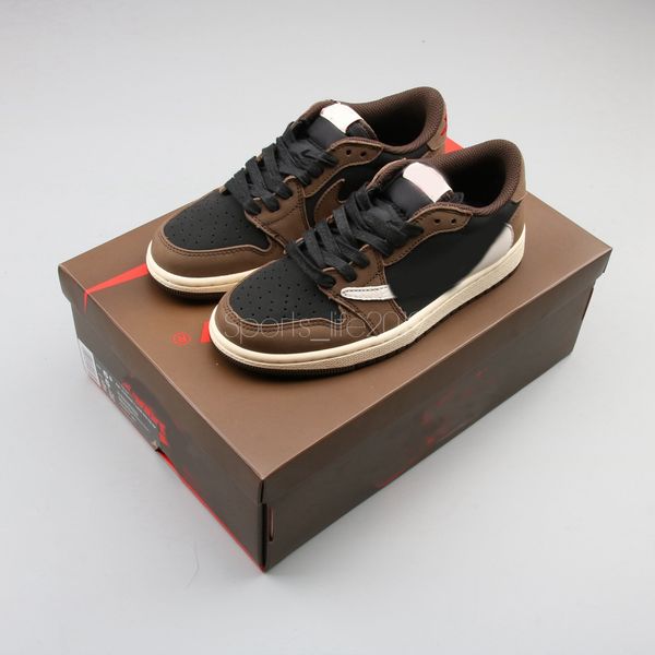

2019 travis scotts 1 low og sp dark mocha cactus jack men running shoes sports sneakers 36-45