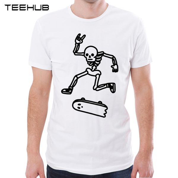 

teehub new arrival 2019 men fashion skull skate printed t-shirt short sleeve tee hipster cool design