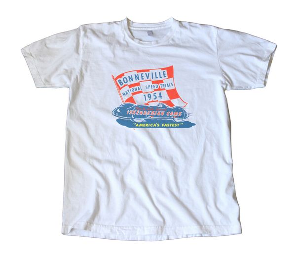 

1954 iskenderian racing cams bonneville decal t-shirt - rod, speed