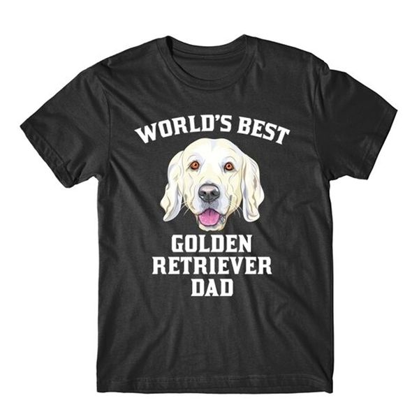 

world's golden retriever dad dog owner graphic t-shirt summer o-neck tee shirt