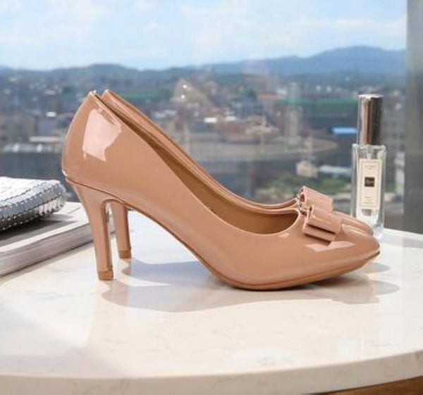 

women flats brand genuine leather ballet shoes woman patent leather bow tie designer flats ladies zapatos mujer sapato femion, Black