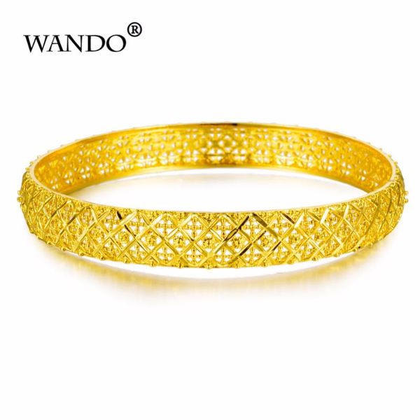 

wando 24k gold bangle for women dubai bride wedding ethiopian bracelet africa bangle arab jewelry gifts ramadan b27, Black