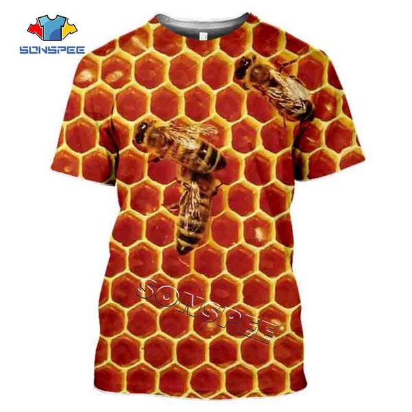 

summer insect bee print 3d print shirts horror hippie comics men clothing