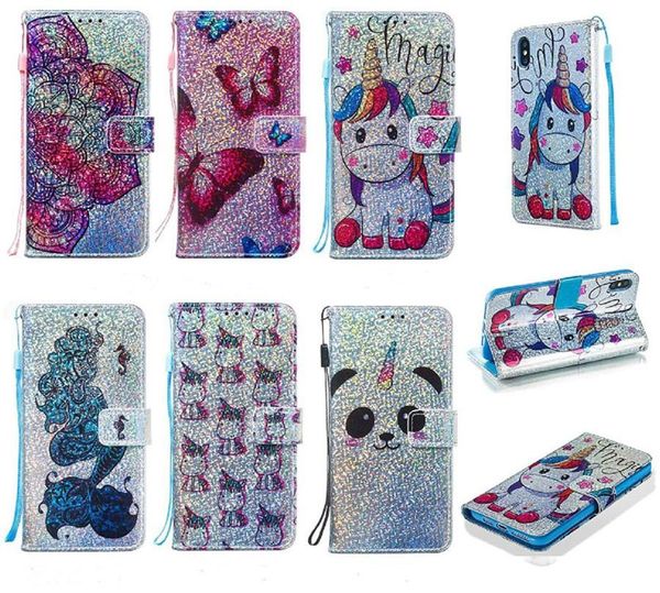 

bling leather wallet lace unicorn flower butterfly case for samsung s20 plus s20 ultra a71 a20 a30 a40 a50 a70 a80 a90 a10s a20s m30s a20e