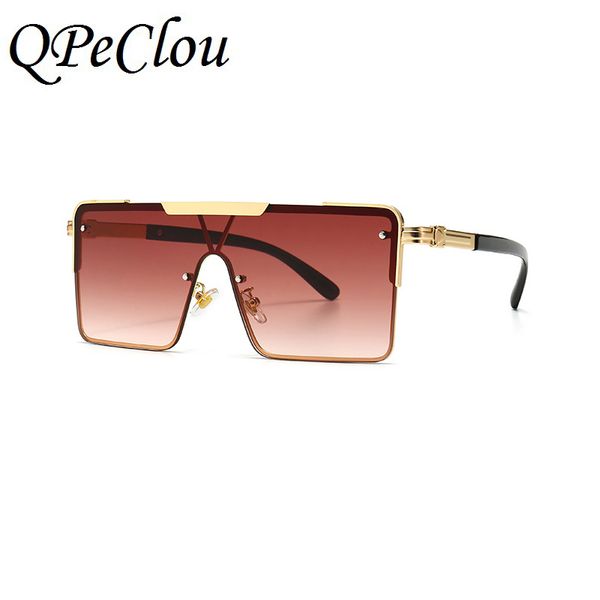 

qpeclou 2020 new oversized square sunglasses women fashion big punk sun glasses men modern shades female mirror, White;black