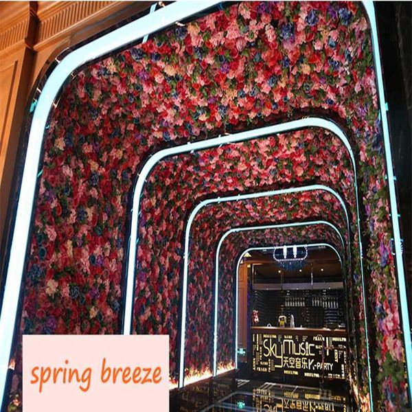 

12pcs/lot high density graduated color artificial flower wall 1.8x1.6cm silk rose gradation for wedding background decoration