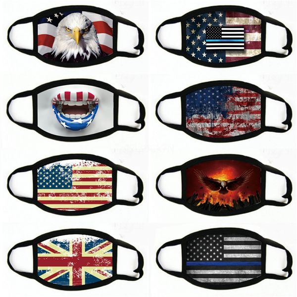 

usa flags rhinestone mask men women fashion bling masks summer breathable anti dust mask outdoor protective face cover#231, Black