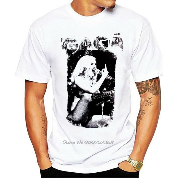 

lady gaga c men's finger t-shirt white new men's t shirt harajuku hip hop tees