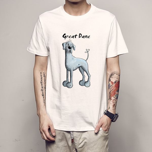 

2020 great dane t shirt animal print men short sleeve casual funny dog mouse cartoon tshirt homme comfort plus size t shirt