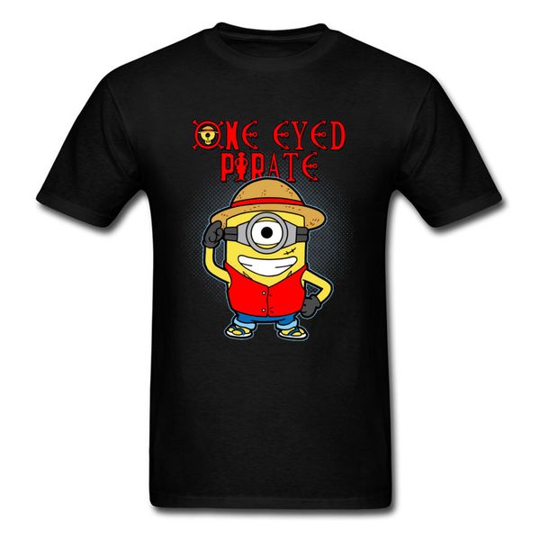 

minions t-shirt men minions straw hat pirate t shirt funny one piece designer tshirt 2019 new mens luffy zoro hip hop tees
