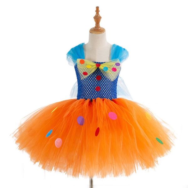 

kids girls christmas costume tutu dress with hair hoop role play clown outfits gxmb, Red;yellow