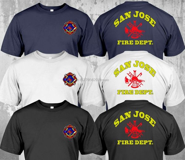 

new san jose california fire department shirt rescue t-shirt navy black white