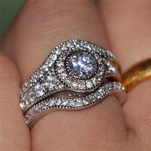 

fashion female round ring for women wedding engagement party ring jewelry size 6-10, Slivery;golden