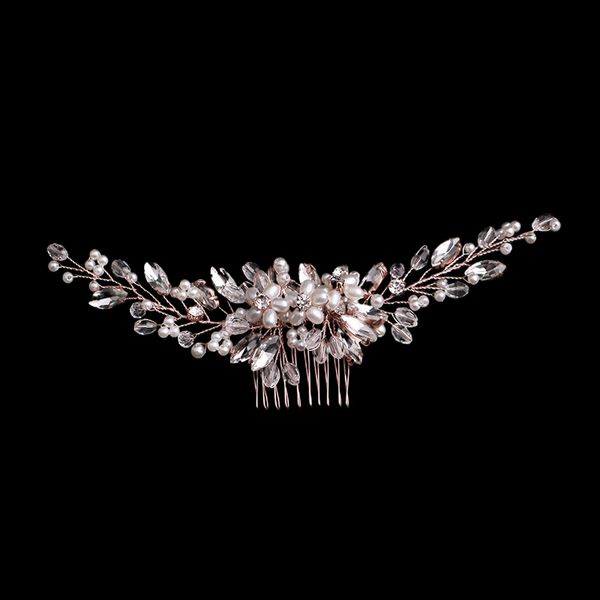 

hair clips & barrettes handmade women jewelry pearl rose gold color comb pin bridal wedding headband headpeice accessories vl, Golden;silver